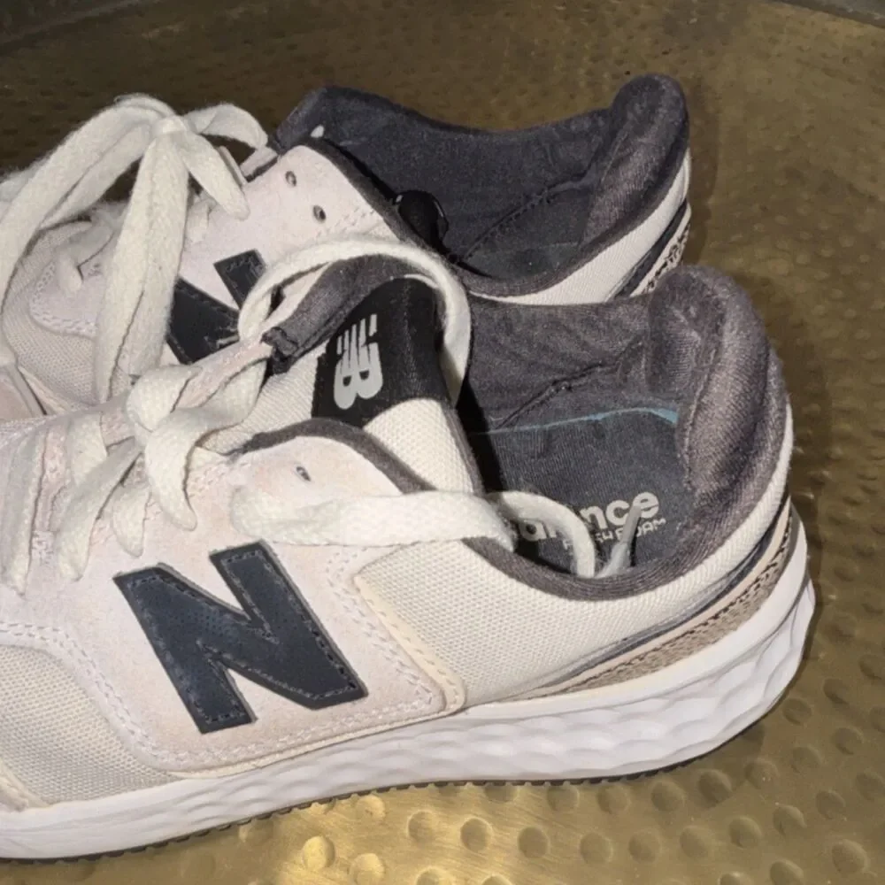 New Balance womens White Pink Beige Animal Print Low Top Lace-Up Sneakers size 7